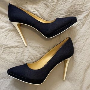 Jessica Simpson Analista Platform Pump Navy Denim